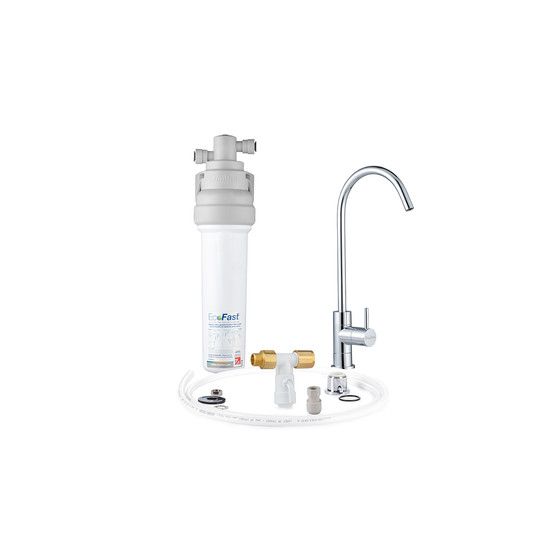 Doulton EcoFast beépíthető ólomszűrő víztisztító BioTect Ultra szűrőbetéttel - Doulton bekötő szettel és tiszta víz csapteleppel